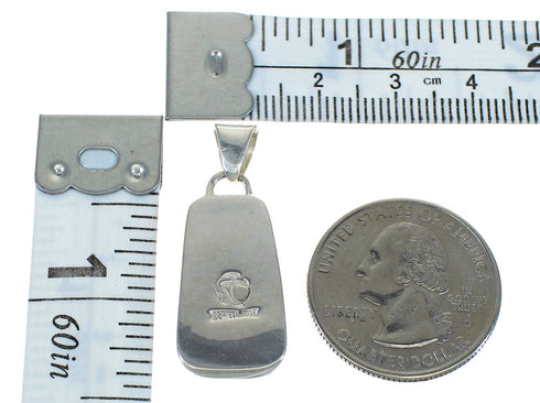 Multicolor Native American Pueblo Design Silver Southwest Pendant MX64325